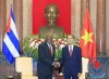 Chủ tịch nước Trần Đại Quang tiếp thân mật ông Salvado Valdes Mesa, Phó Chủ tịch thứ Nhất Hội đồng Nhà nước và Hội đồng Bộ trưởng Cuba nhân chuyến thăm chính thức Việt Nam.